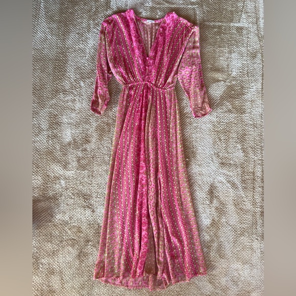 chinese dress ladies Poupette St. Barth Size M Pink & Orange Viscose Sleeveless Floral Print  Dress — Labels Resale Boutique main image 0